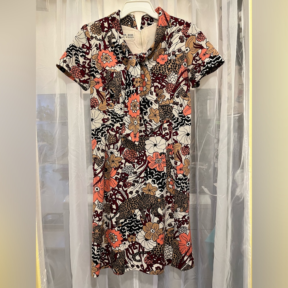 Vintage Psychedelic Leopard Print Dress